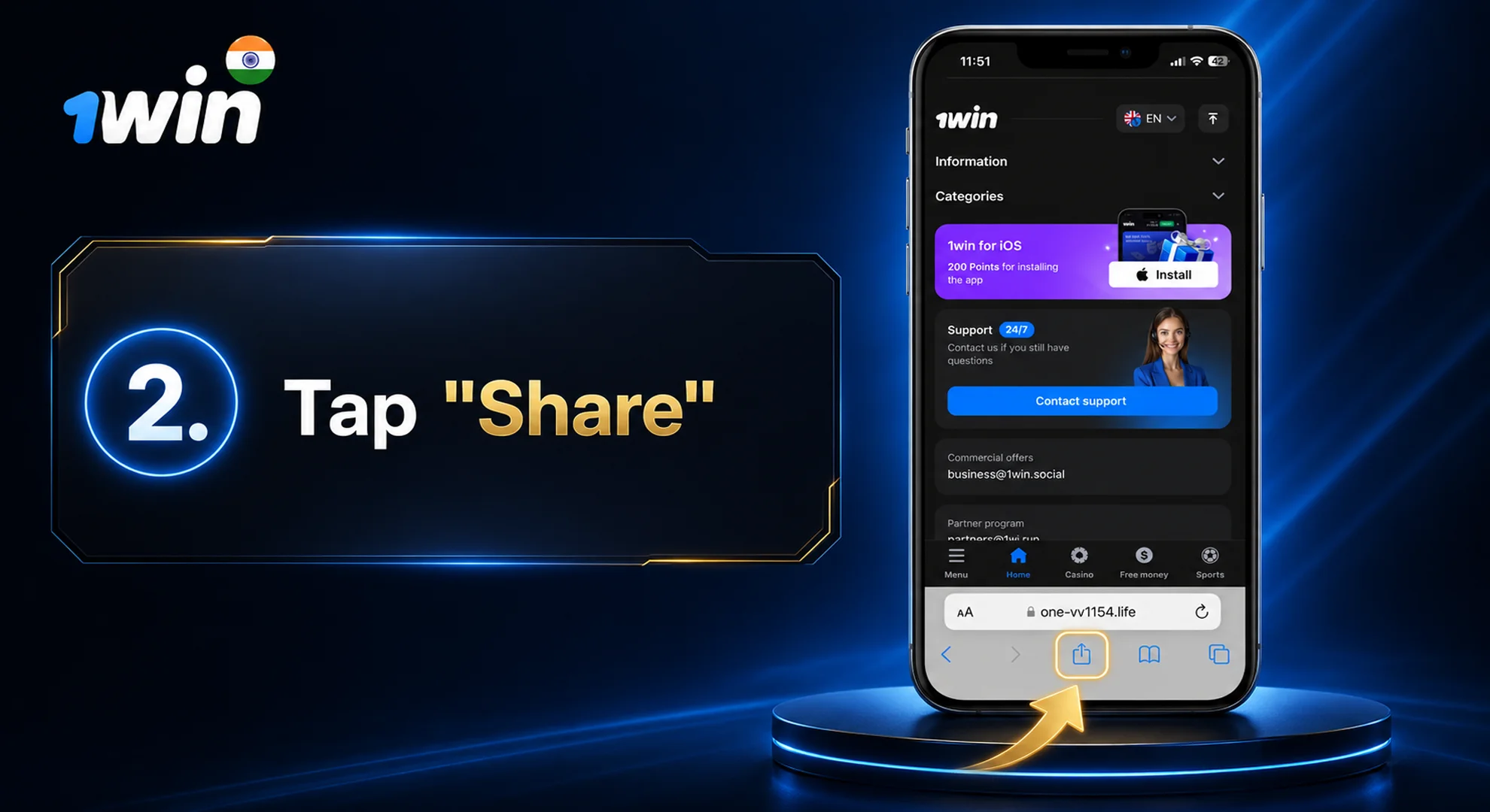 Tap "Share"